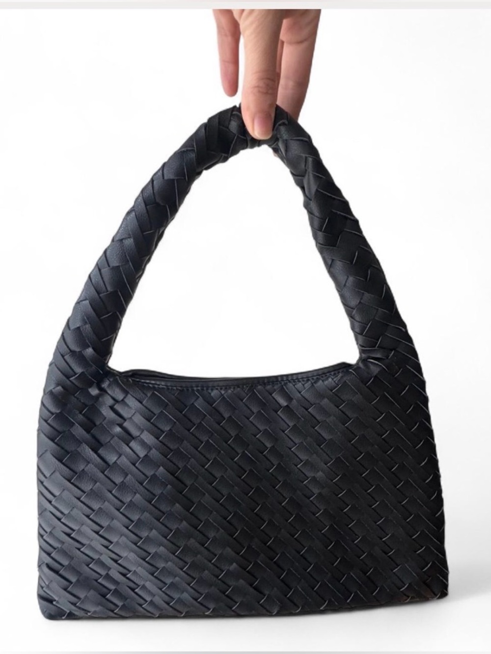 Walter Baker Black Woven Shoulder Bag